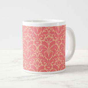 Taza De Café Gigante Fondo barroco del damasco del estilo