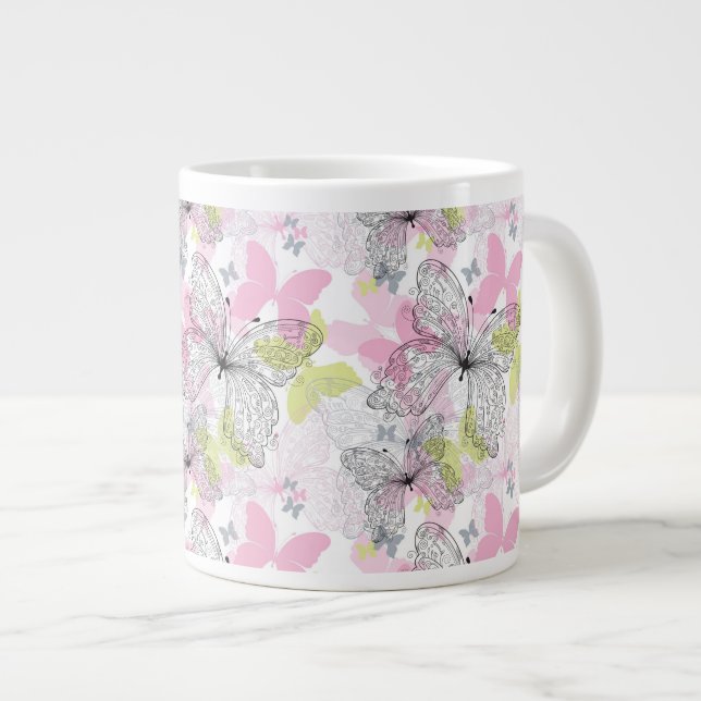 Taza De Café Gigante Fondo con la mariposa (Derecha)