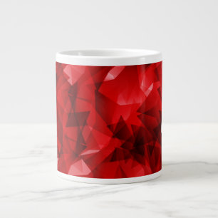 Taza De Café Gigante Fondo de cristal geométrico abstracto rojo