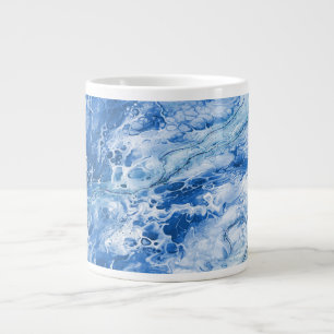 Taza De Café Gigante Fondo de mármol abstracto azul