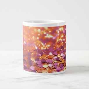 Taza De Café Gigante Fondo de purpurina naranja púrpura-77996