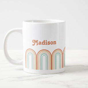 Taza De Café Gigante Fondo del Boho Bohemie Pastel Arcoiris Mauve