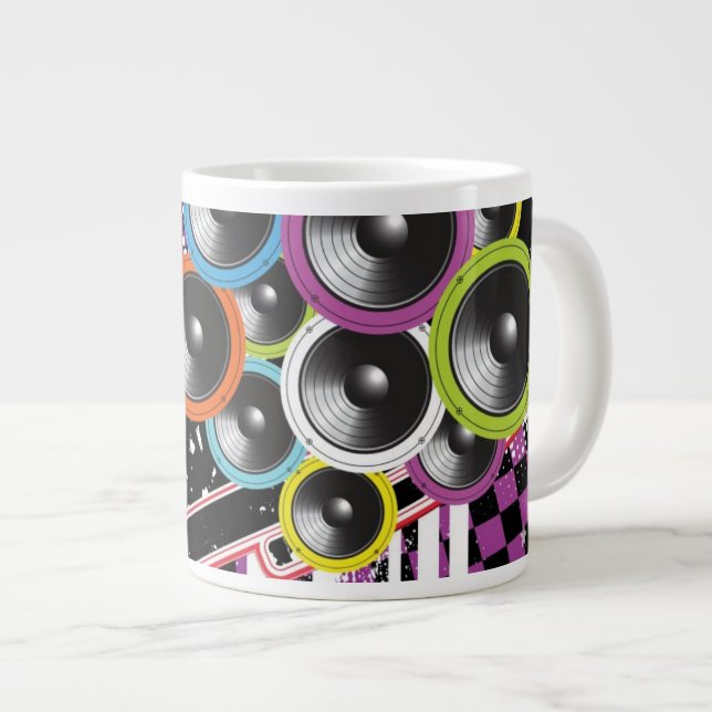 Taza De Café Gigante Fondo del Grunge (Derecha)