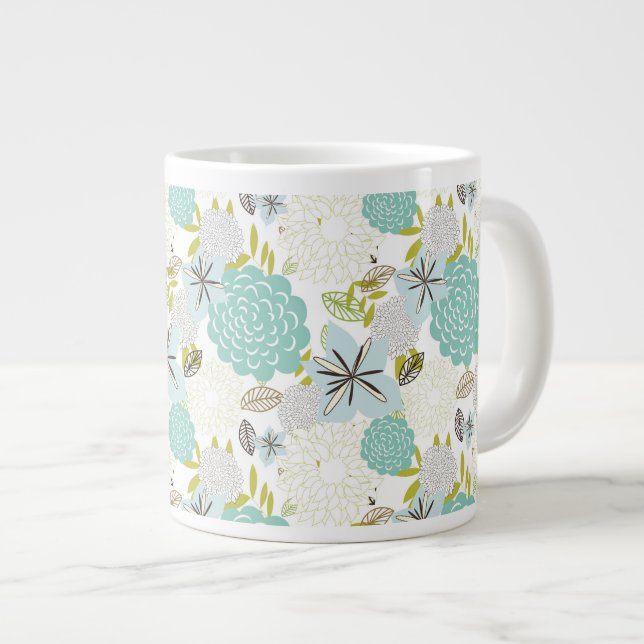 Taza De Café Gigante Fondo floral 5 (Derecha)