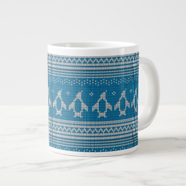 Taza De Café Gigante Fondo hecho punto azul (Derecha)