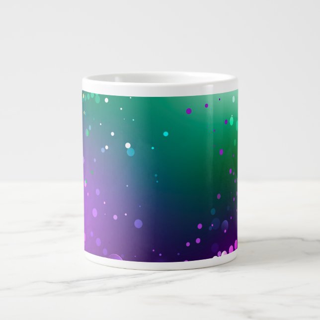 Taza De Café Gigante Fondo morado festivo Mardi Gras (Frente)