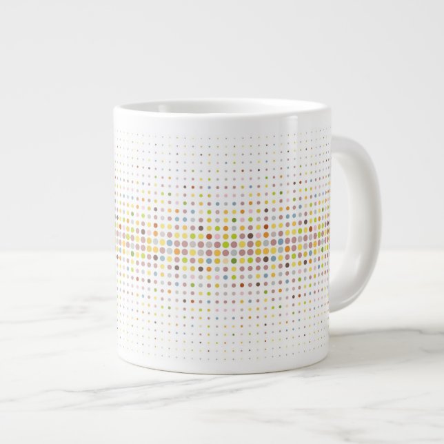 Taza De Café Gigante Fondo multicolor del punto (Derecha)