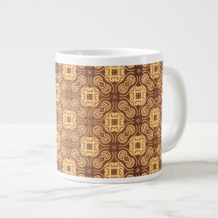 Taza De Café Gigante Fondo retro colorido del modelo
