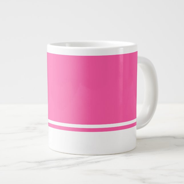Taza De Café Gigante Fondo rosa brillante Fondo blanco Carreras rayas d (Derecha)