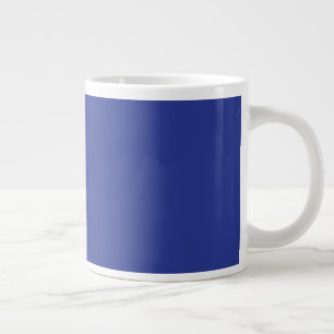 Taza De Café Gigante Fondo Sólido Azul Profundo   Diseño Minimalista Au