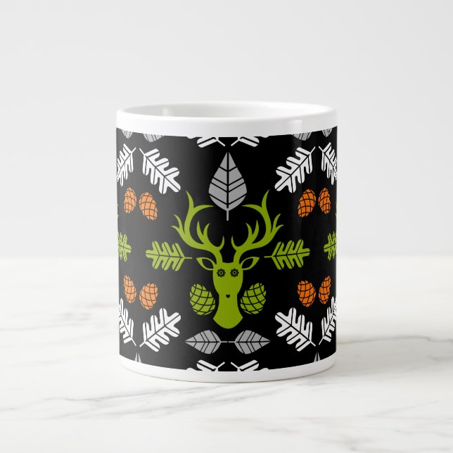 Taza De Café Gigante Forest Deer Nature Print (Frente)