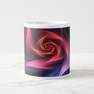 Taza De Café Gigante Forma De Vórtex Abstracto Rojo Y Azul