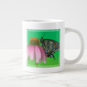 Taza De Café Gigante Forma negra de la golondrina de la cola de tigre d