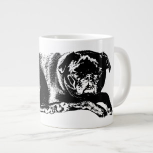 Taza De Café Gigante Forma Negrita, Reflejos Acogedores