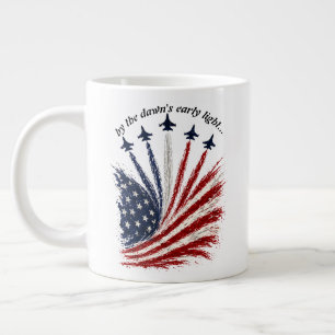 Taza De Café Gigante Formación Patriótica de Aviones de Combate Arte de