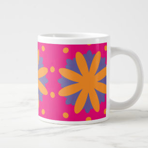 Taza De Café Gigante formas de círculos florales coloridos