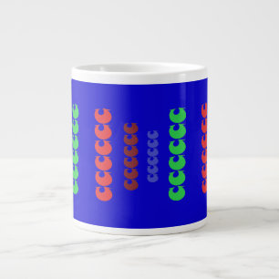 Taza De Café Gigante Formas de patrones de arte alto en azul real