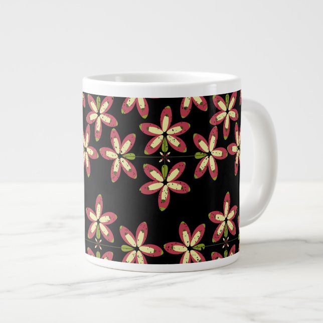 Taza De Café Gigante Formas florales repetitivas sin fisuras (Derecha)