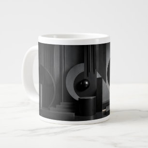 Taza De Café Gigante Formas geométricas abstractas oscuras y elegantes