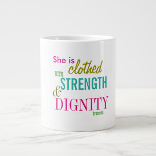 Taza De Café Gigante Fortaleza Biblia Dignidad versus Chicas Inspirador