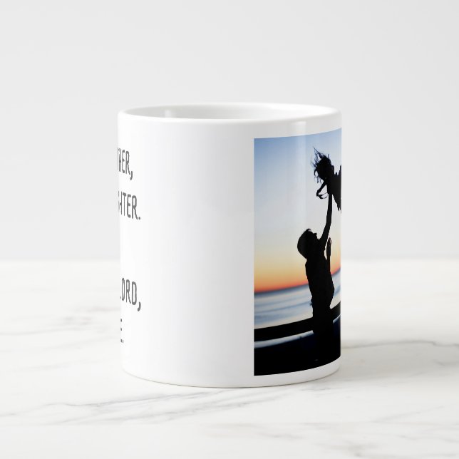 Taza De Café Gigante Foto Como Padre Como Hija Hijo Personalizada (Frente)