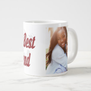 Taza De Café Gigante Foto de Boyfriend con escritura burgundy