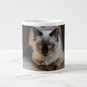 Taza De Café Gigante Foto de gato Ragdoll personalizada con nombre