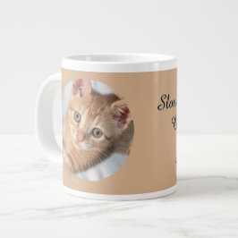 Taza De Café Gigante Foto de gato, Texto, reemplazable, Divertido, Aman