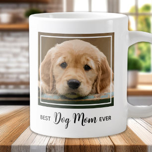 Taza De Café Gigante Foto de la mejor madre del perro de todos los tiem
