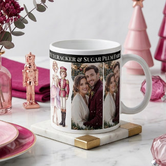 Taza De Café Gigante Foto de la primera Navidad de la pareja de Cascanu