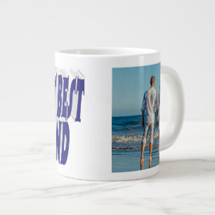 Taza De Café Gigante Foto de marido con texto azul oscuro