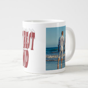 Taza De Café Gigante Foto de marido con texto en burdeos