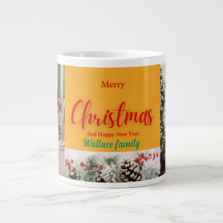 Taza De Café Gigante foto de navidades de familia, personalizar