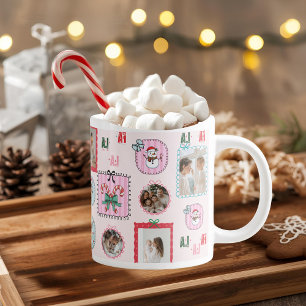 Taza De Café Gigante Foto de Navidades personalizados Fa La La Rosa