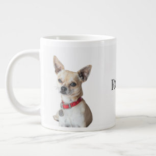 Taza De Café Gigante Foto de perro personalizada Nombre de mascota pe