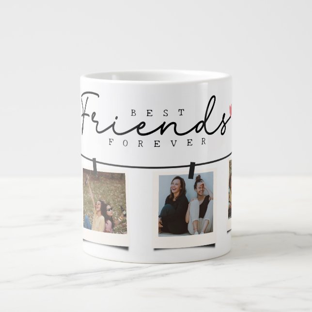 Taza De Café Gigante Foto de regalo personalizada de los mejores amigos (Frente)