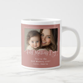 Taza De Café Gigante Foto del Día de la Madre Rosa Dusty