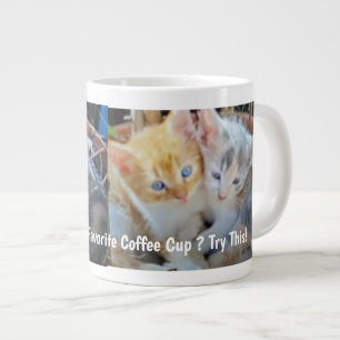 Taza De Café Gigante Foto divertida de dos gatitos lindos
