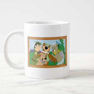 Taza De Café Gigante Foto enmarcada del bosque de yogi Bear y Friends