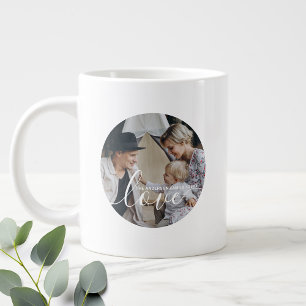 Taza De Café Gigante Foto familiar de Personalizado 'Amor' con nombre p