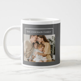 Taza De Café Gigante Foto Familiar Personalizada | Nombre de Familia Pe