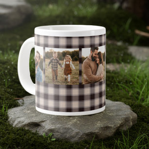 Taza De Café Gigante Foto Familiar Rústica de Cuadro de Búfalo Marrón d