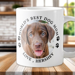 Taza De Café Gigante Foto Mascota personalizada de la mejor perra del m