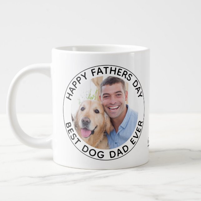 Taza De Café Gigante Foto Mascota personalizada Feliz Día del Padre, pa (Izquierda)