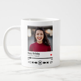 Taza De Café Gigante Foto personalizada de cumpleaños feliz moderno