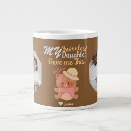 Taza De Café Gigante Foto personalizada de los nombres de las madres y 