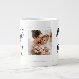 Taza De Café Gigante Foto personalizada y cita del Día de la Madre