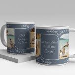 Taza De Café Gigante Foto vertical Dog Dad 3 Palabras amorosas personal<br><div class="desc">Una taza gigante de regalo de fotos para un padre perro del mejor amigo del hombre - o es igual de fácil de personalizar para cualquier otro amigo o pariente cercano. La plantilla de fotos muestra 3 de tus fotos favoritas en formato vertical con esquinas redondeadas. Leído con una frase...</div>