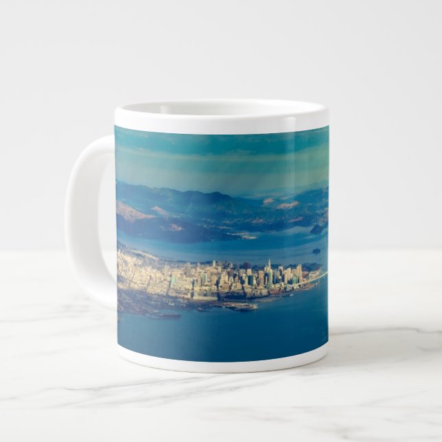 Taza De Café Gigante Fotografía aérea del San Francisco Bay (Izquierda)