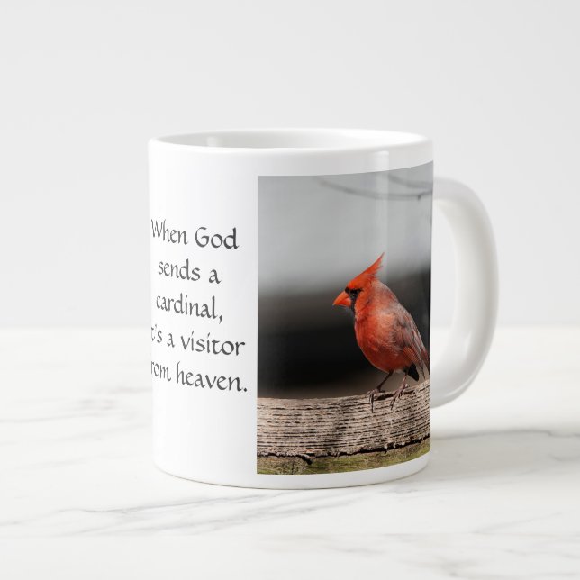 Taza De Café Gigante Fotos y citas del cardenal: ¡Visitantes del cielo! (Derecha)
